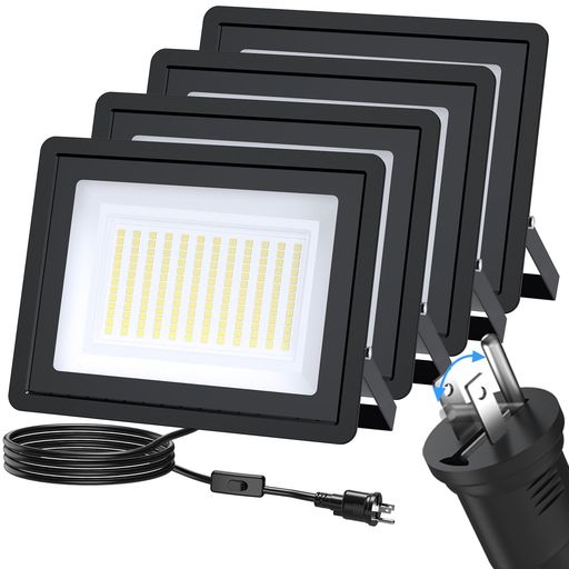 投光器 屋外 led 【独立スイッチ搭載 3ピン/2ピンプラグ切替可能】led投光器 屋外用 6500K昼光色 25000LM 高輝度 防水 照明 作業灯 耐熱/耐寒 120°広角照射 省エネ 長寿命6万時間 Coizabera 駐車場 …