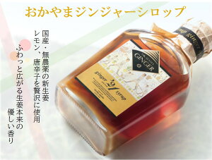 無農薬新生姜使用！ おかやまジンジャーシロップ 160ml【レギュラータイプ】