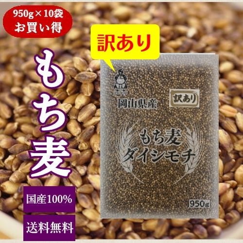 【訳あり】もち麦 ダイシモチ (950g×10袋) 岡山県産 お買い得パック