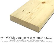 ツーバイ材[2×8]木口寸法38×184mm