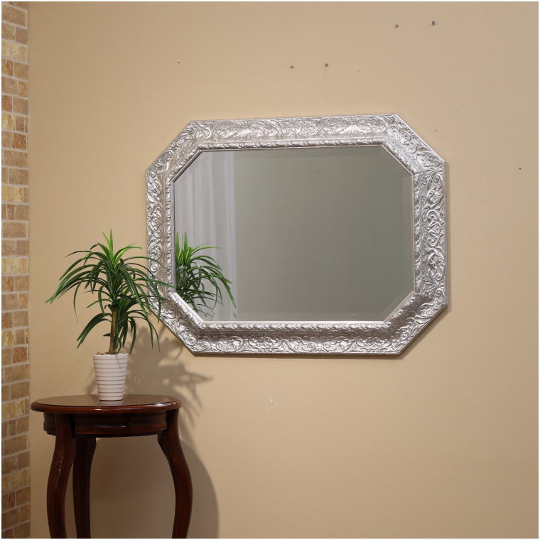 【fa3352si】鏡 ミラー ウォールミラー 壁掛けミラー 大型 姿見 全身鏡 上半身用鏡 上半身用ミラー 小さいミラー おしゃれ アンティーク シンプル イタリアン調 ヨーロピアン調 モダン 木製 [2]