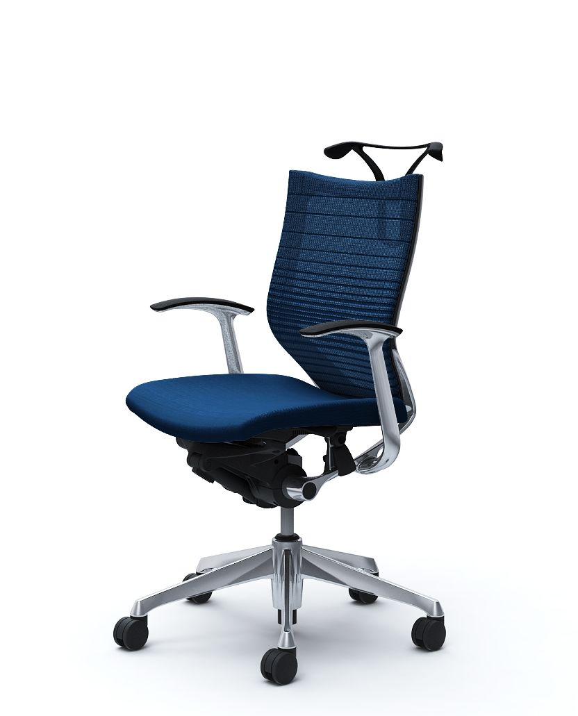 オカムラ Baron バロン チェア ローバック ハンガー付き ポリッシュフレーム ブラックボディ デザインアーム グラデーションサポートメッシュ クッション座 ウレタンキャスター CP44LR