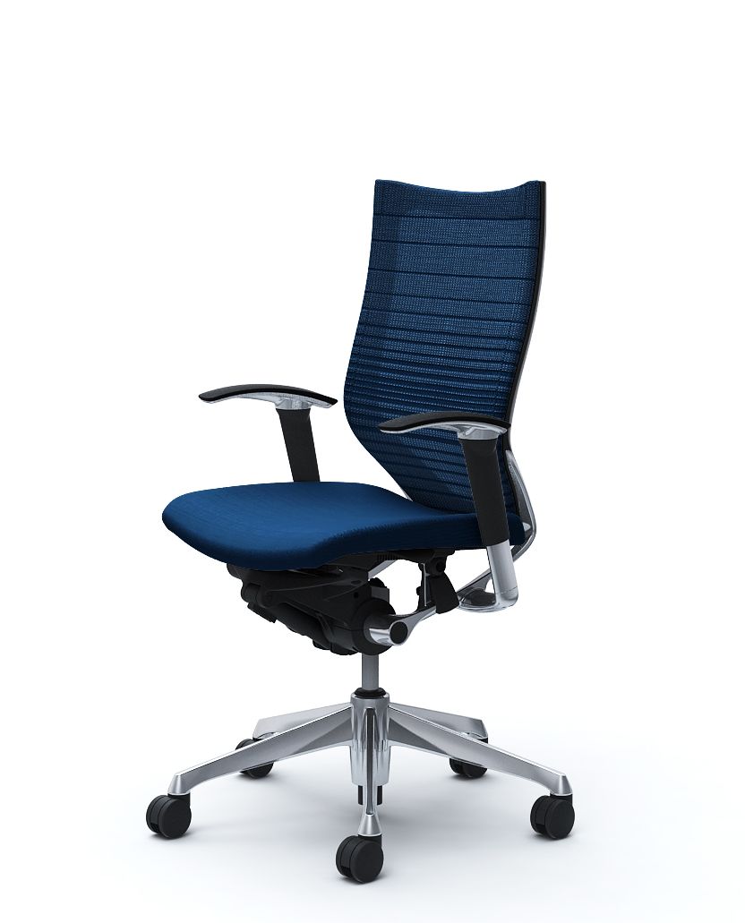 オカムラ Baron バロン チェア ハイバック ポリッシュフレーム ブラックボディ アジャストアーム グラデーションサポートメッシュ クッション座 ウレタンキャスター CP85LR