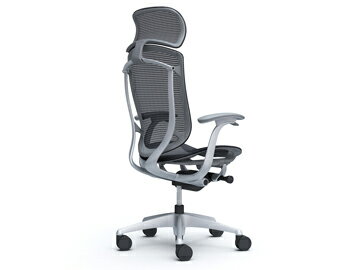 オカムラ コンテッサセコンダ チェア CC45GA EXハイバック 大型ヘッドレスト デザインアーム 背・座メッシュ ボディ:グレー フレーム:シルバー ランバーサポートなし ハンガーなし 【送料無料】 在宅勤務 テレワーク 在宅ワーク リモートワーク 書斎