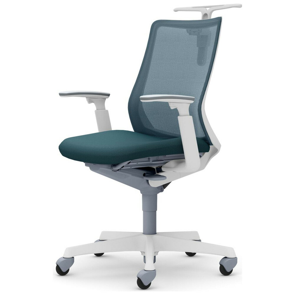 Rakuten - オカムラ Fluent フルーエント チェア ローバック 可動肘 ホワイトフレーム ゴムキャスター ハンガー付 CB82XW