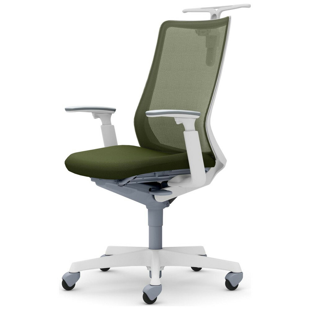 Rakuten - オカムラ Fluent フルーエント チェア ハイバック 可動肘 ホワイトフレーム ゴムキャスター ハンガー付 CB86XW