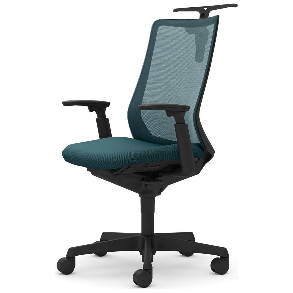 高功能椅 - オカムラ Fluent フルーエント チェア ハイバック 可動肘 ブラックフレーム ナイロンキャスター ハンガー付 CB86ZR