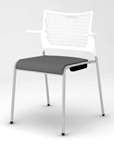 RETE レーテ 4本脚タイプ　肘付き ホワイトシェル 背カバーなし 81R2EX 【完成品】