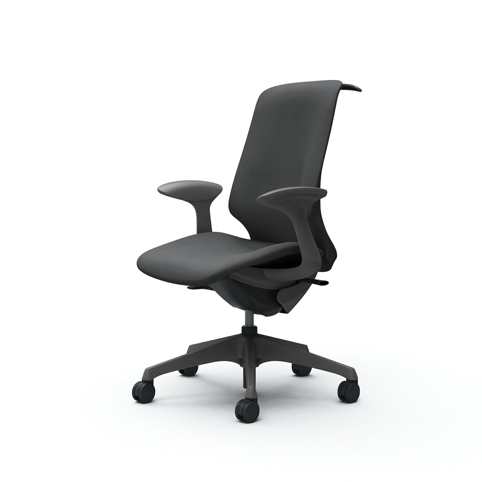 Rakuten - オカムラ Spher スフィア ハイバック デザインアーム 座面奥行調節なし ボディカラー：ダークグレー キャスター：ナイロン 張地：インターロック ハンガー付 CT2DAE