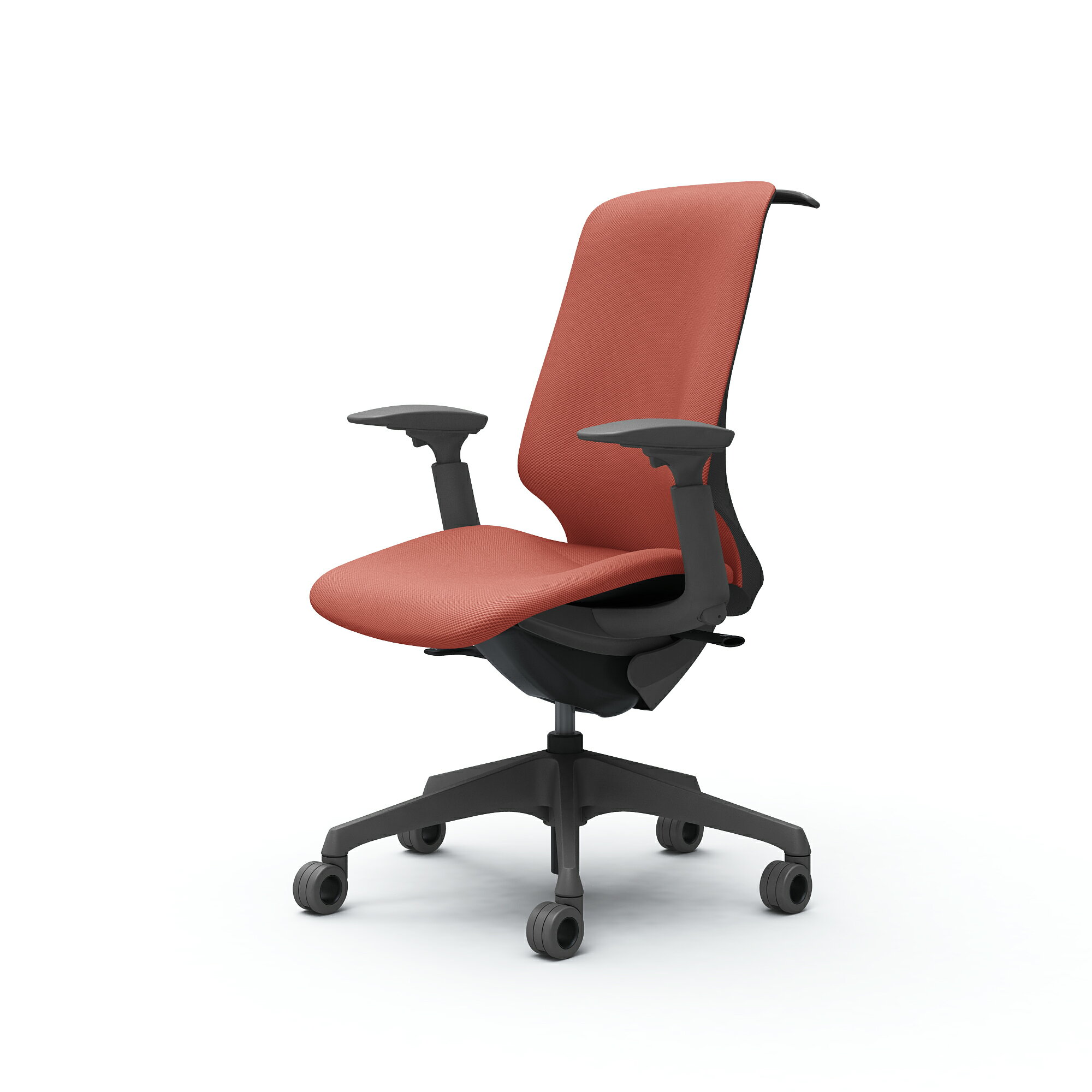 オカムラ Spher スフィア ハイバック アジャストアーム 座面奥行調節なし ボディカラー：ダークグレー キャスター：ウレタン 張地：リネット ハンガー付 CT4DFE