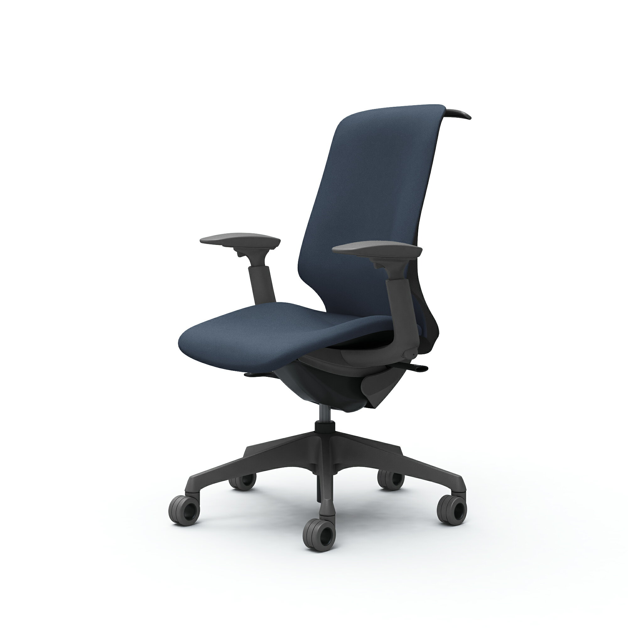 オカムラ Spher スフィア ハイバック アジャストアーム 座面奥行調節なし ボディカラー：ダークグレー キャスター：ウレタン 張地：インターロック ハンガー付 CT4DFE