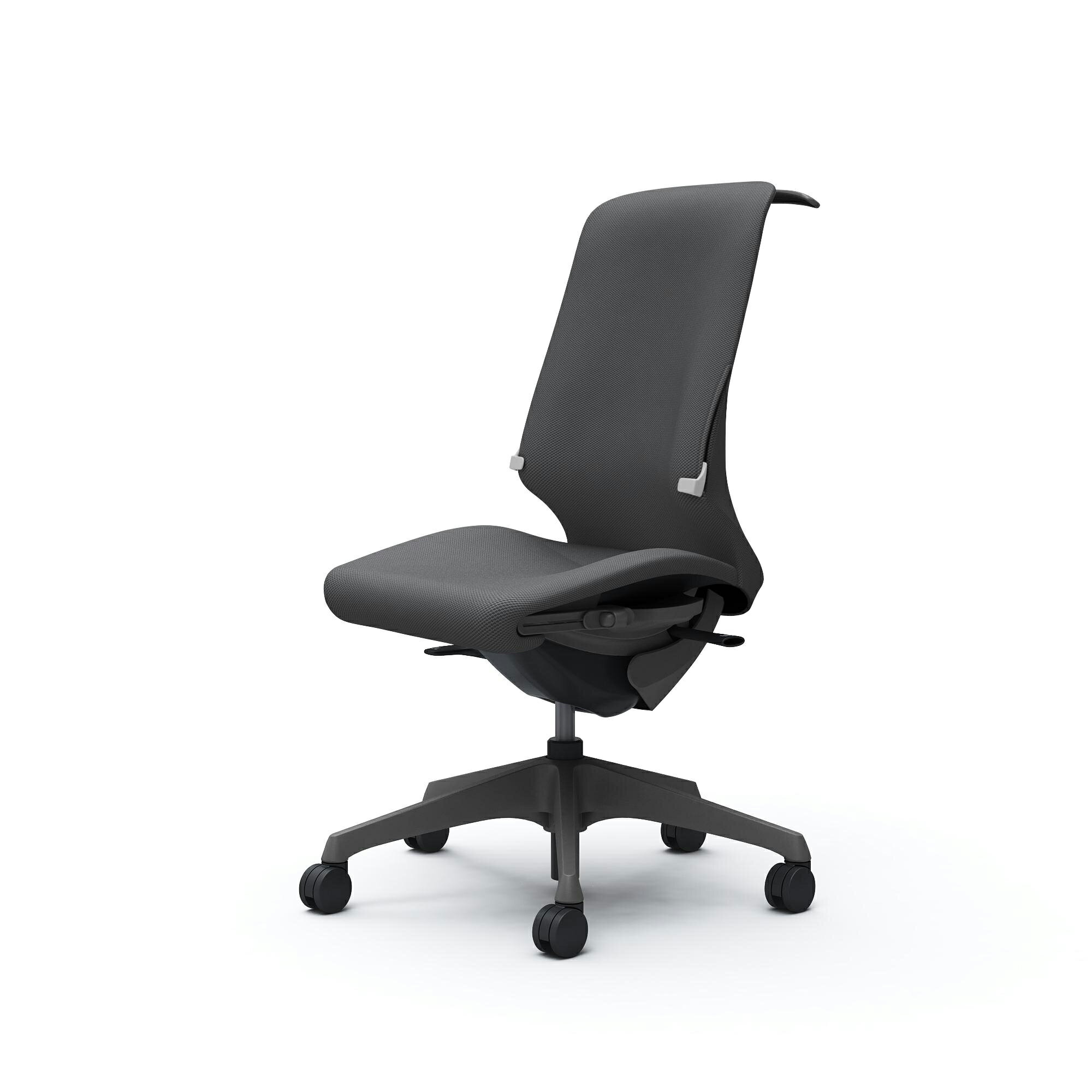 Spher スフィア ハイバック 肘なし 座面奥行調節あり ボディカラー：ダークグレー キャスター：ナイロン 張地：リネット ランバーサポート・ハンガー付 CT1BAF