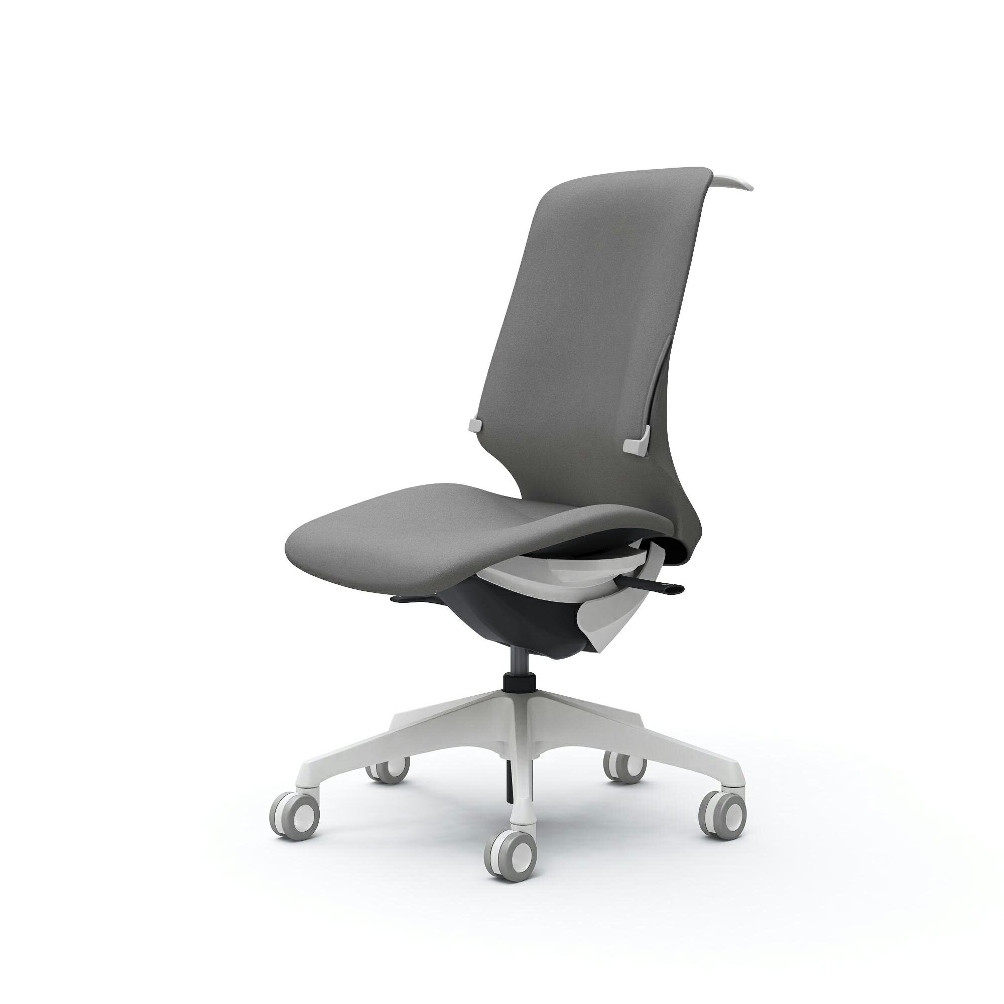 Spher スフィア ハイバック 肘なし 座面奥行調節なし ボディカラー：ホワイト キャスター：ウレタン 張..