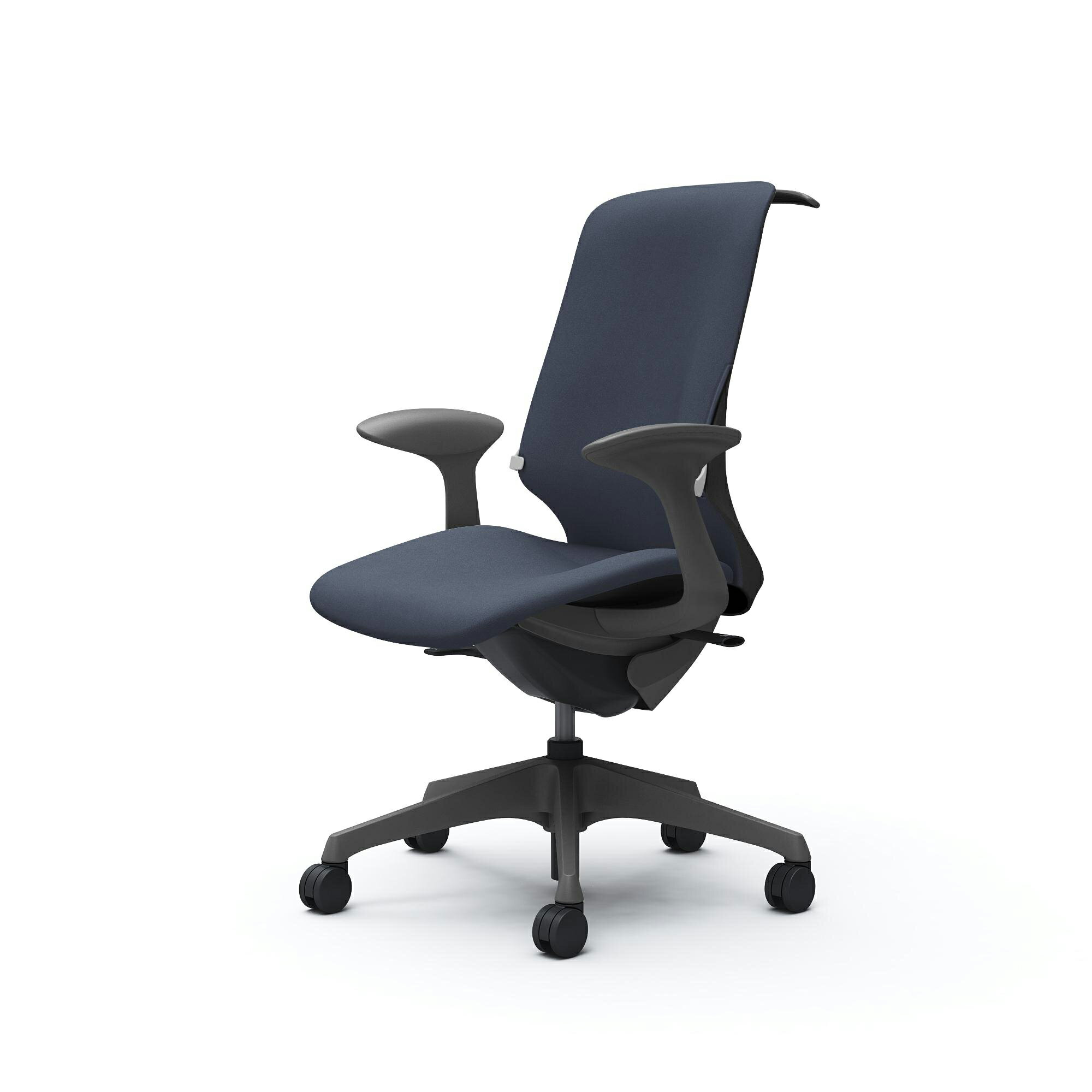 Spher スフィア ハイバック 固定肘 座面奥行調節なし ボディカラー：ダークグレー キャスター：ナイロ..