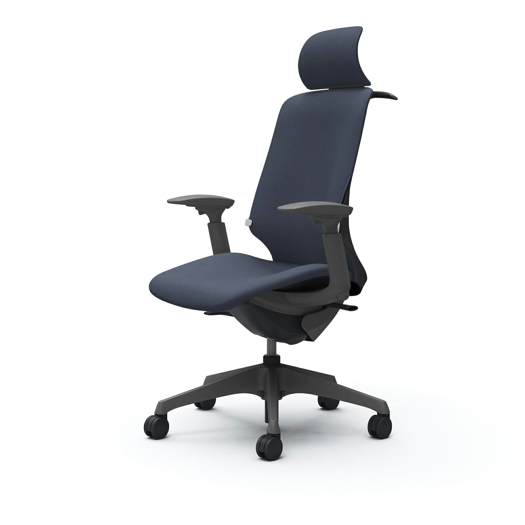 Spher スフィア EXハイバック 可動肘 座面奥行調節なし ボディカラー：ダークグレー キャスター：ナイロン 張地：インターロック ランバーサポート・ハンガー付 CT4HAF