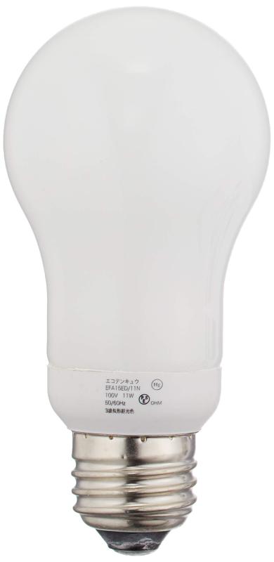 オーム電機 電球形蛍光灯 エコデンキュウ A形 E26 60形相当 昼光色