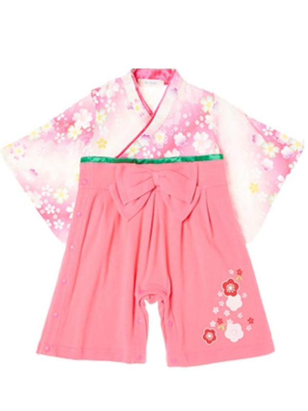 [Aenak] 全開女児袴ロンパース[795001] 袴 お食い初め 和装 子供服 はかま ハカマ