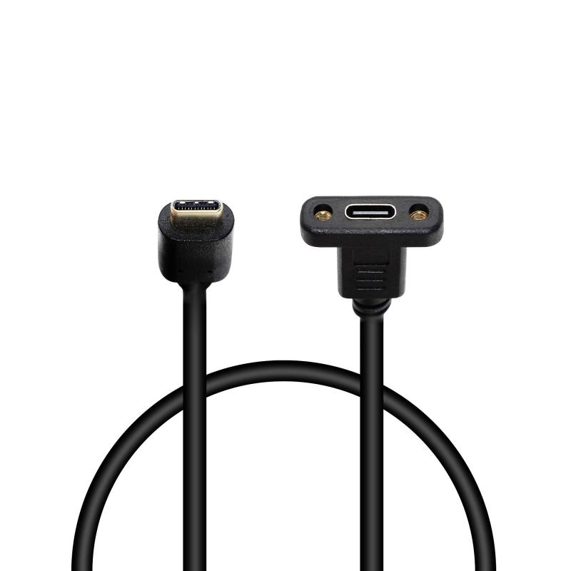 SinLoon USB 3.1 タイプC TYPE Cオス - メス延長データケーブル パネルマウントケーブル付けネジ穴付き