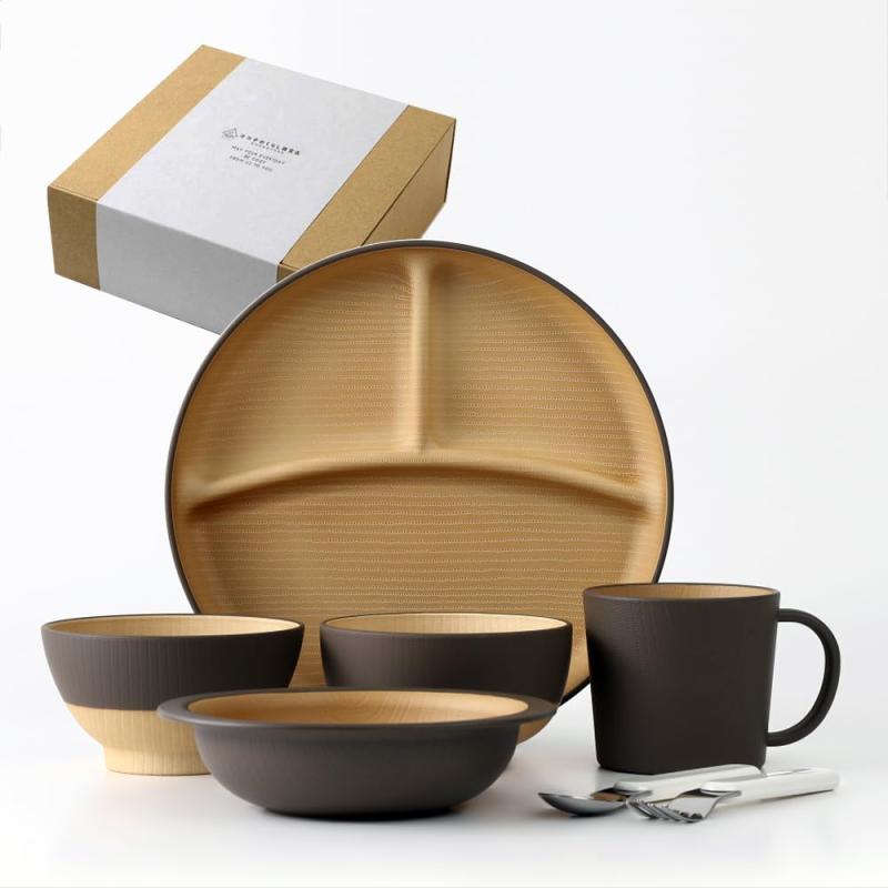 子ども用食器セット ランチプレート お茶碗 汁椀 ボウル マグ スプーン フォーク 電子レンジ 食洗機対応 PET ABS樹脂 18ステンレス