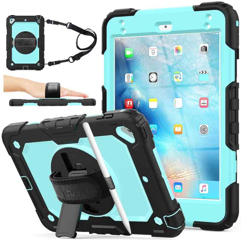 SEYMAC stock iPad ケース 耐衝撃ハンドストラップケース ショルダーストラップ付き iPad対応