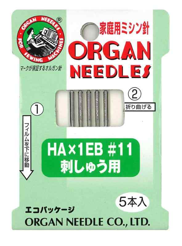 オルガン針 ORGAN NEEDLES 家庭用ミシン針 HA×1EB #11 刺しゅう用<b>対象性別 :</b>男女共用