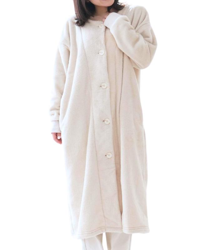 [monilo] 着る毛布 レディース ロングカーディガン 家事のしやすいリブ袖 ポケット付き フードなしで軽量 ふわもち素材