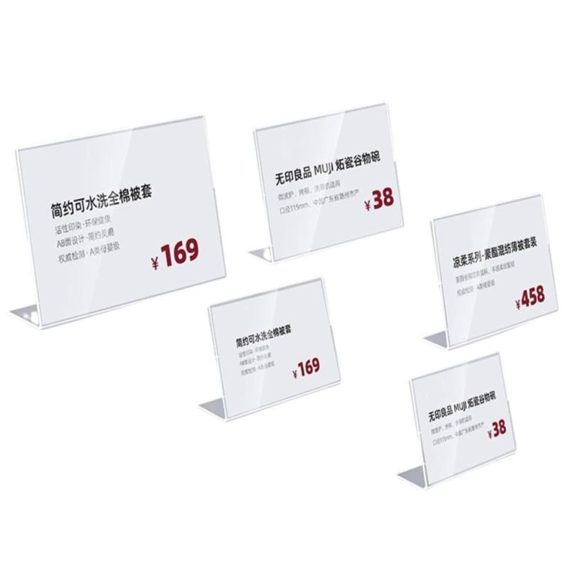 樂天商城 - SVIAO プライスカード立て 値札 透明アクリル L型 サインホルダー 値札スタンド カード立て 値段表示 価格表示 プライスカードスタンド 10個入