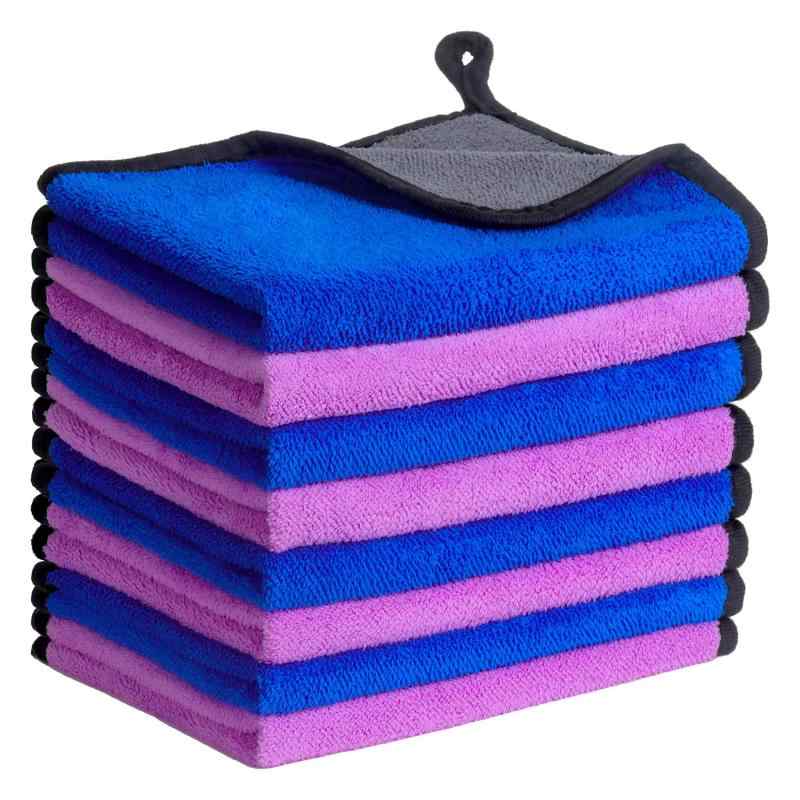 洗車タオル マイクロファイバークロス 厚い繊維 柔らかい マイクロファイバータオル 洗車家事用 吸水速乾 掃除 ふき取り 傷防止…