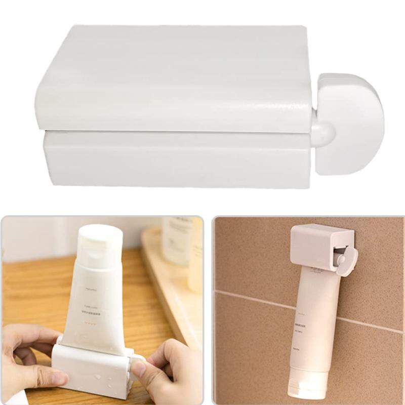 Moeagel 歯磨き粉ホルダー 壁掛け 省スペース 清潔感アップ 多機能 クリップ 絞り器 強力粘着 穴あけ不..