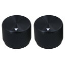 Yibuy 2個入れ 20x15.5x6mm ブラック アルミ合金 エレキギター ポテンショメータノブ ボリュームトーン 回転 ギターコントロールノブ