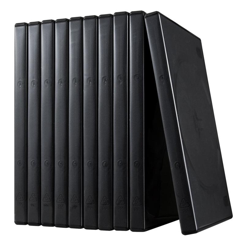 サンワダイレクト DVDケース 2枚収納 10枚セット DVD トールケース ブラック 200-FCD033BK