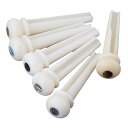 Yibuy 6個入れ 白色 アコースティックギター Bone Bridge Pins with Pearl Shell Dot