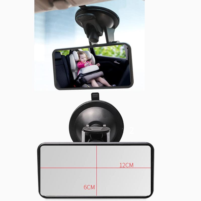 LIKENNY 車用ルームミラー 車用 ベビーミラー 補助ミラー インサイトミラー 吸盤 角度自由調整 ベビーモニター 運転席から赤ちゃんを見守る ガラス飛散防止 360°方向