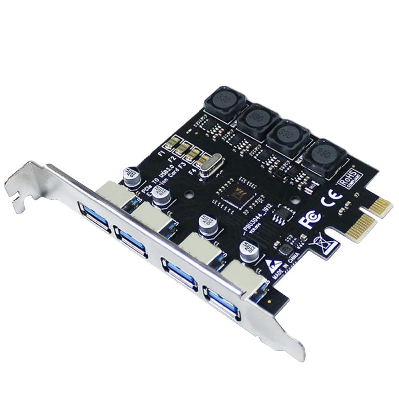 IDEAPRO USB3.0増設ボード インターフェースボード 4ポート 補助電源不要 PCI-Eカード PCI Express x1 5Gbps高速伝送