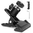 Hemmotop 雲台 クリップ 強力 スマホホルダー1個 付 最大荷重1kg カメラ クリップ マウント 360°回転可能 どこにでも挟める VIVE/一眼レフ/ウェブカメラ 固定 CH-1