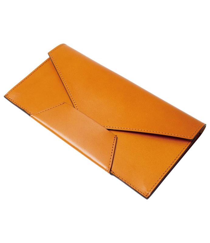 [Dom Teporna] 一枚革で作る お札入れ 小銭入れなし 長財布 イタリアンレザー 本革 財布 通帳ケース パスポートケース 薄い シンプル カード入れ 封筒型 メンズ レディース