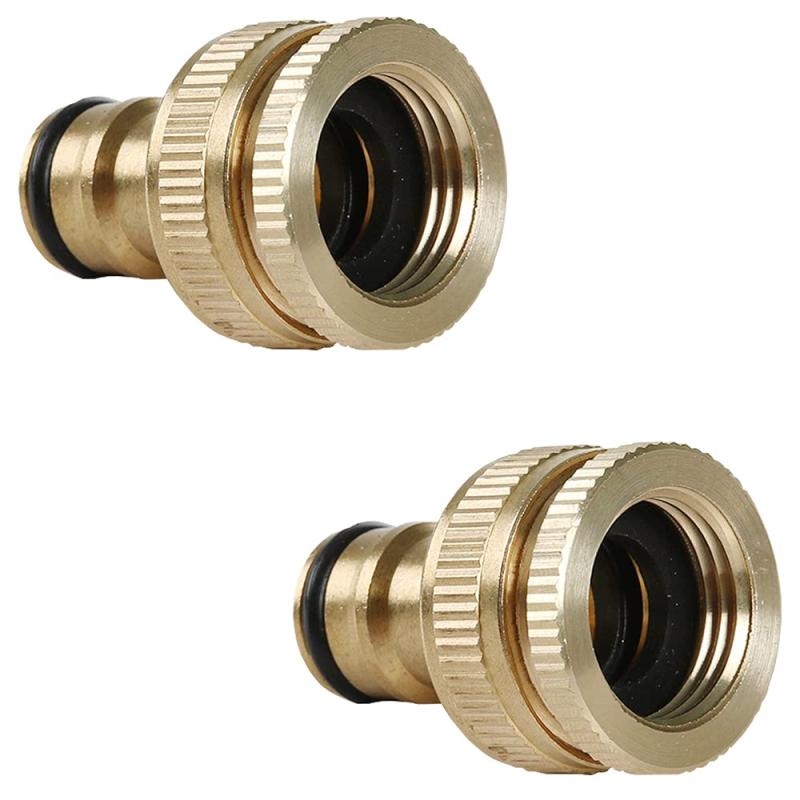 蛇口 1/2 3/4 インチ(2個) 散水ズル ホース ジョイント 接続 金具 庭 農業 モトーンカラー【製品仕様】高さ：約42mm 上部内径：25mm 変換アタッチメント内径 ：20mm（サイズは目安です） 材質：真鍮製 重量：49g【高品質】コネクタは、長年の長期使用を確保するために純粋な真鍮材料で作られており。1/2 または 3/4に変換できるアタッチメントが付属してお得です。【使いやすさ】クイックジョイントは任意のツールの助けを借りずに、簡単にタップや他のホースの接続と切断を行います。【幅広い用途】庭のホース、散水装置の圧力洗浄機、RV、キャンピングカー、ボート、蛇口、芝生のスプリンクラー、水噴霧器のズル、栓および他の庭の付属品のための真鍮の速いコネクターの仕事。【おすすめポイント】漏れ防止：コネクタは、漏れを防ぐために厚くなったゴム製ガスケットを備えており、正確なネジ山は蛇口にしっかりと接続されています。