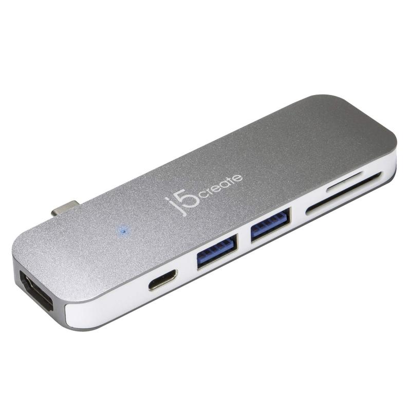 j5create USB C ハブ 7in1 PD60W充電対応 HDMI 4K出力 USB3.0×2 5Gbps SD/microSDカードリーダー USB-Cデータ転送 DisplayPort Alt Mode対応 Windows 11/Chrome