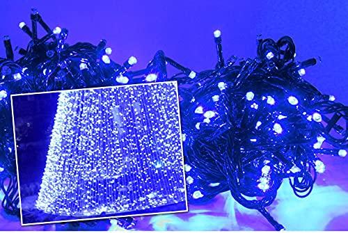 YOUKAMY 記憶機能付 連結可 LED イルミネーション ストレート 点灯 35m 1000球 ブラックコード 屋外 防水 防雨 ガーデン DIY シャンパンゴールド／ブルー／ミックス／ホワイト