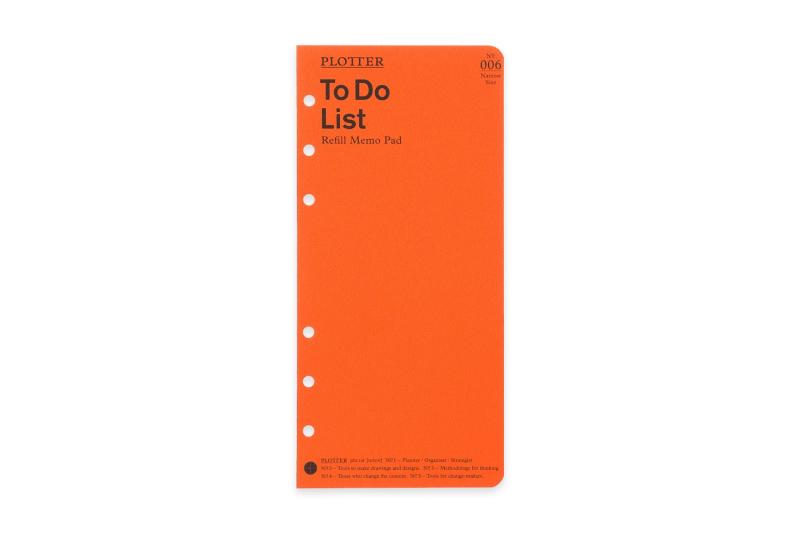 ナローサイズ PLOTTER/プロッター ToDoト メモパッド システム手帳リフィル 7771品番：77716428