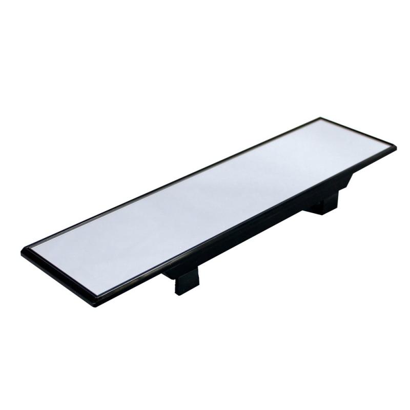 車用ルームミラー 平面鏡 クローム鏡 防眩・鏡面サイズ：23x7mm(サンバイザーに当たらサイズ)・平面鏡、クローム鏡(防眩)・本体：ブラック・適合：軽自動車・コンパクトカーに最適