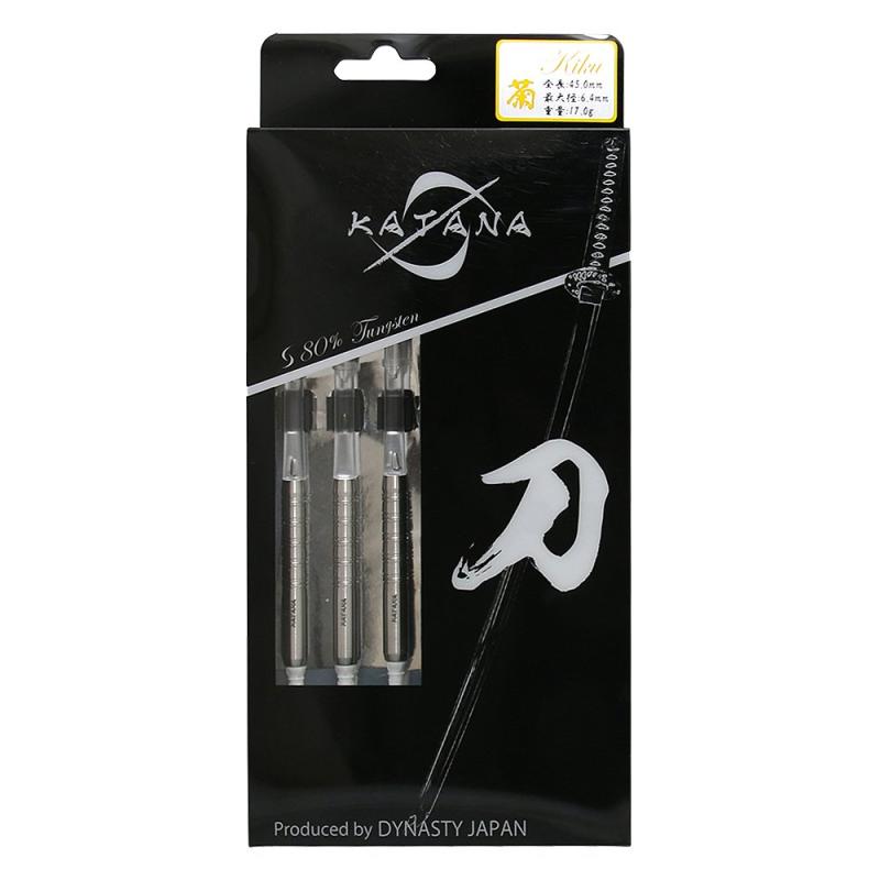 DYNASTY ダイナスティー KATANA カタナ 入門 菊 Kiku 2BA ダーツ セット ダーツ バレル素材 : タングステン80%全長 : 45.0mm最大径 : 6.4mm重量 : 17.0g(バレル単体)形状 : ストレート刻み : Vカット ダブルリングカット規格 : 2BA