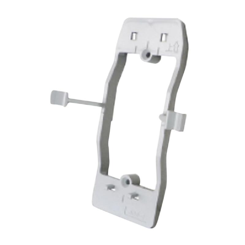 電設用部品 資材 PVC スイッチ コンセント1連用・材質：PVC・色調：グレー・適用サイズ：スイッチ・コンセント1連用・大きさ(アーム部除く)：53×13mm・大きさ(アーム部含む)：15×39×13mm・適用壁厚：9.5~25mm・開口寸法：54×95mm