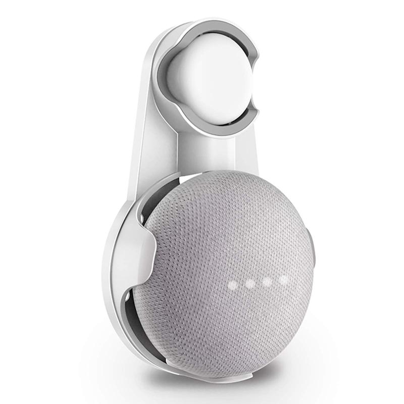 Google Nest Mini 壁掛け ホルダー Google Home Mini 壁掛け ホルダー互換性スピーカー マウント スタンド カバー 保護ホルダー 滑り止めゴム付き ネジ止め不要コード収納 グーグルホームミニ アクセ 2