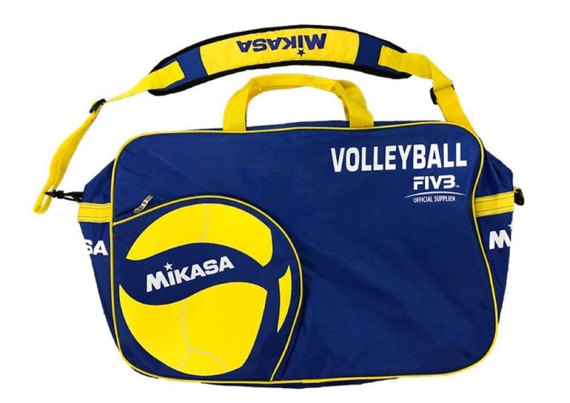 (MIKASA) バレーボールバッグ 6個入れ ブルー(ボールデザイン入)