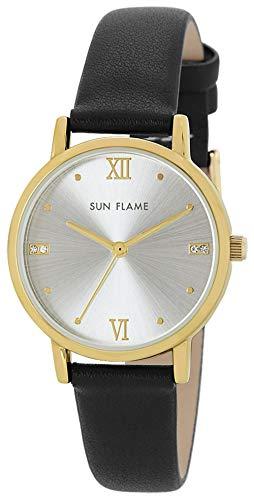 SUNFLAME 日本製ファッションウォッチ サンレイダイヤル ブラック MJL-B10-BK