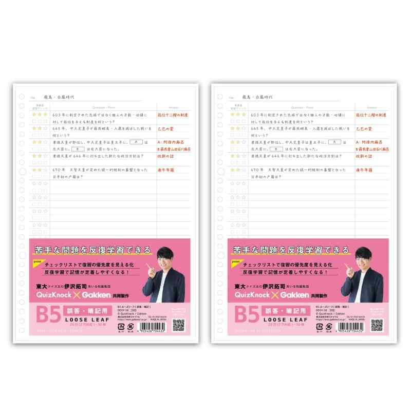 学研ステイフル STUDY STATIONERY B5 ルーズリーフ
