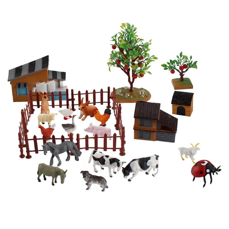 jojofuny 動物フィギュア 農場動物 セット 28個 家畜 リアル 動物模型 ミニチュア 動物モデル 情景コレクション 養殖場 農場 インテリア 誕生日 プレゼント