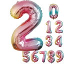 Ryohan 数字 バルーン 誕生日 飾り付け 虹色 風船 パーティー デコレーション 32インチ 結婚式 記念日 子供用 大人兼用 (2)