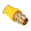 M METERXITY エアコンプレッサーバルブ セーフティバルブ 1.22Mpa ワーキングプレッシャー 少量の減圧アプリケーションに適用 3/8 PTスレッド イェロー(3)